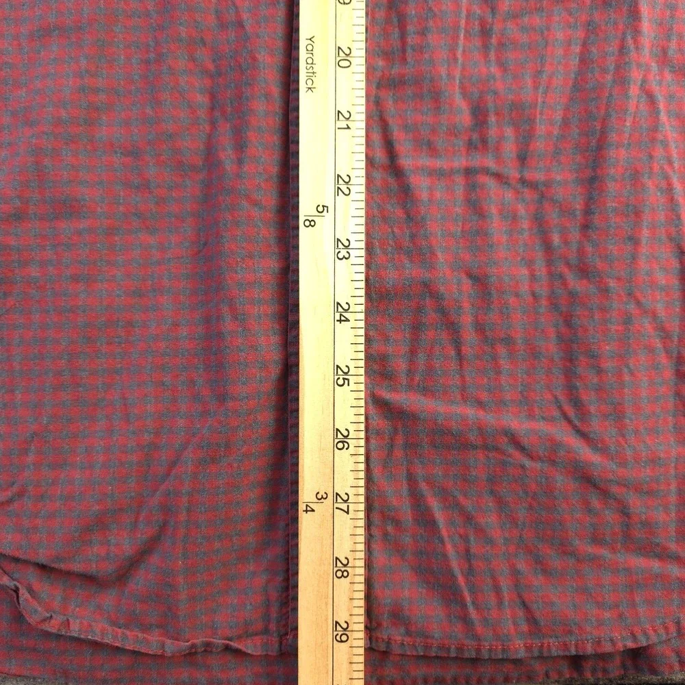 Bonobos Shirt XL Athletic Fit Red Gray Check‎ Long Sleeve Button Down Stretch